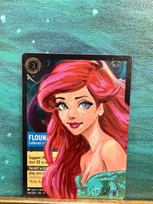 Image for Ariel Hand-Painted Disney Lorcana Card by original Lorcana Designer! 
