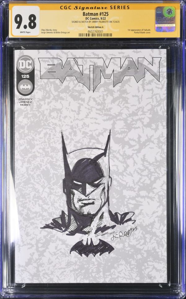Image for Jimmy Palmiotti Batman #125 Signed Sketch Cover