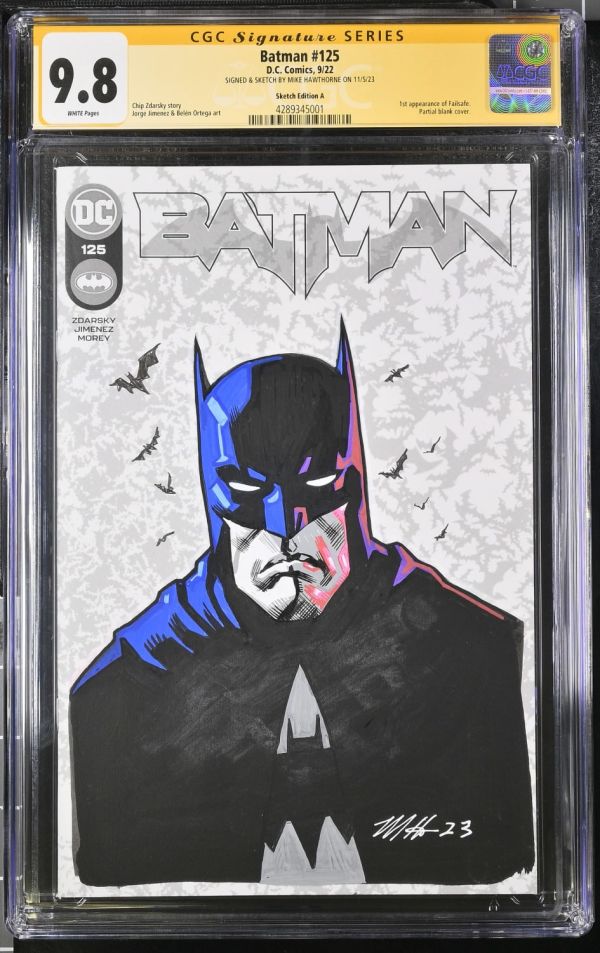 Image for Mike Hawthorne Batman #125 Sketch Cover CGC 9.8
