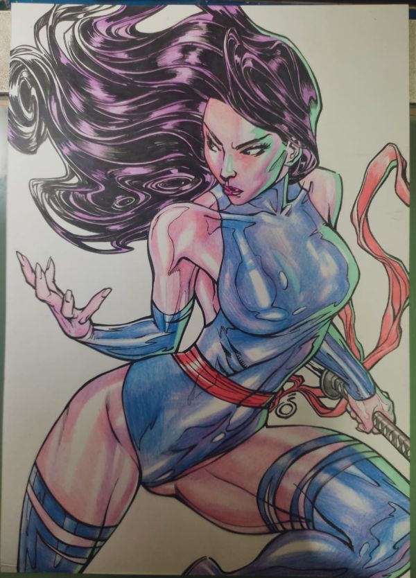Image for Psylocke color progress 