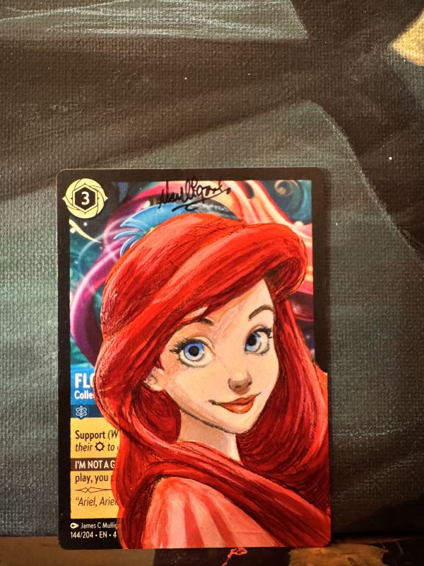 Image for Ariel Custom Painted Disney Lorcana Card by original card designer 
