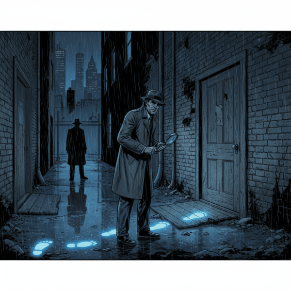 Image for Detective in Rainy Alley Illustration