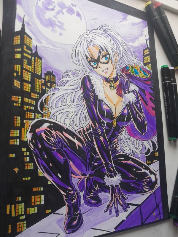 Image for Black Cat original art size 11x17 by Aly Rafael 