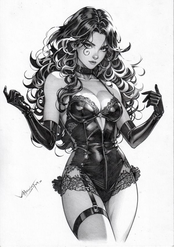 Image for Death by Vinicius Silva Pin-Up Pencil Illustration