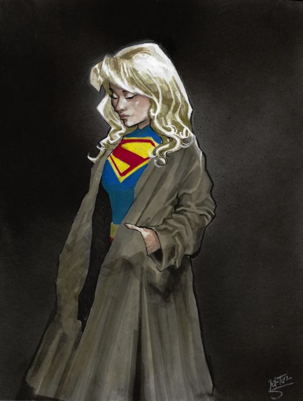 Image for Supergirl – Original art  by jefter (Hand Painted, 6.9 x 10.4 in)