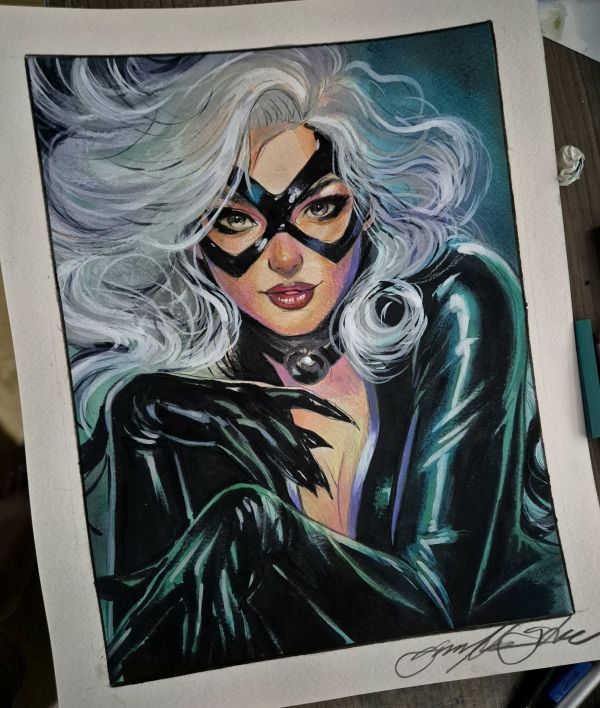 Image for BLACK CAT - Pinup art by Guilherme Silva - 10,7" x 13,9"