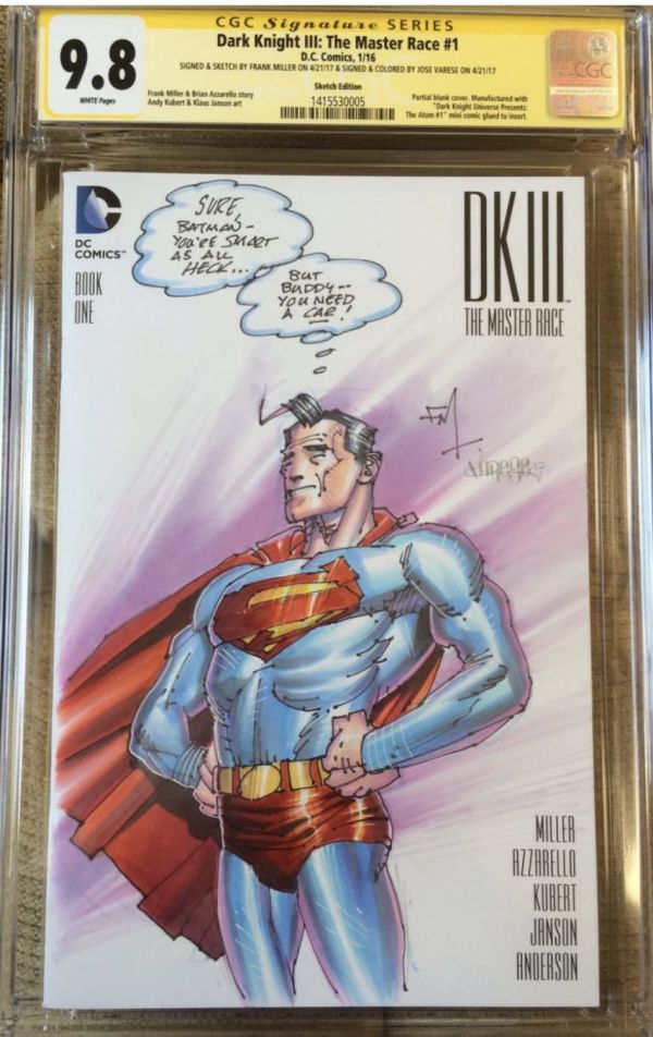Image for Frank Miller DKIII: The Master Race #1 CGC 9.8 Signed Sketch