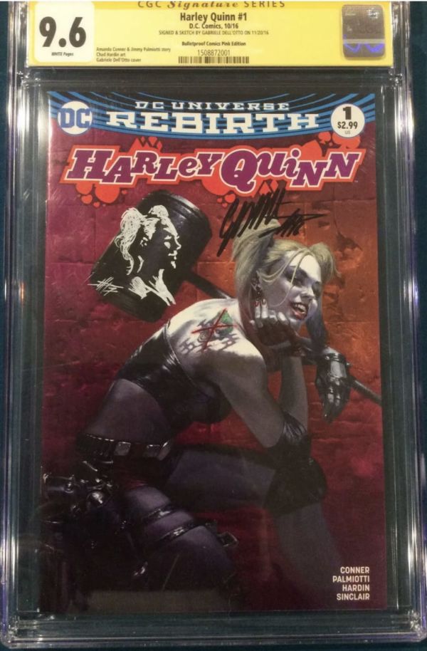 Image for Gabriele Dell’otto Harley Quinn #1 CGC 9.6 Signed sketch