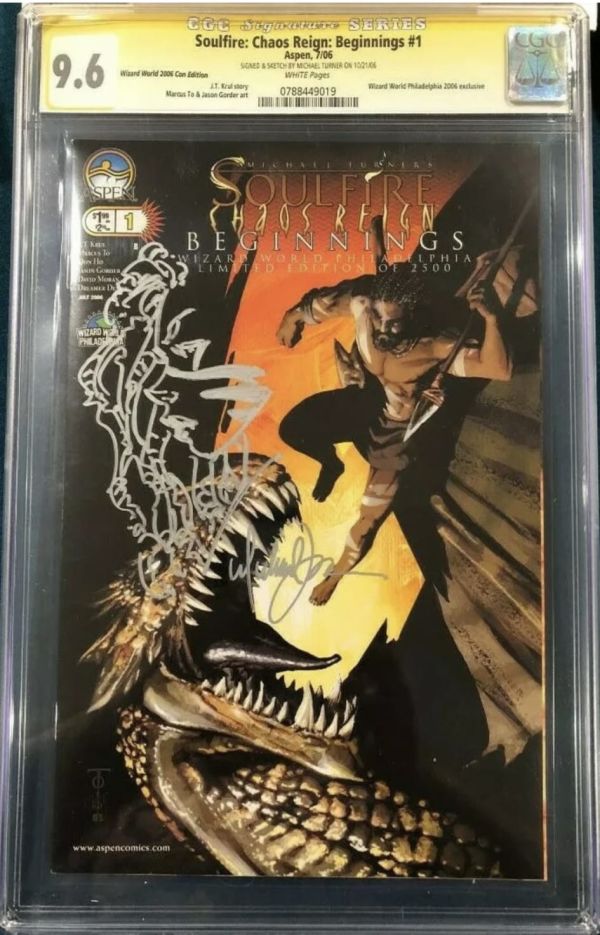 Image for Michael Turner Soulfire: Chaos Reign Beginnings #1 CGC 9.6 Signed
