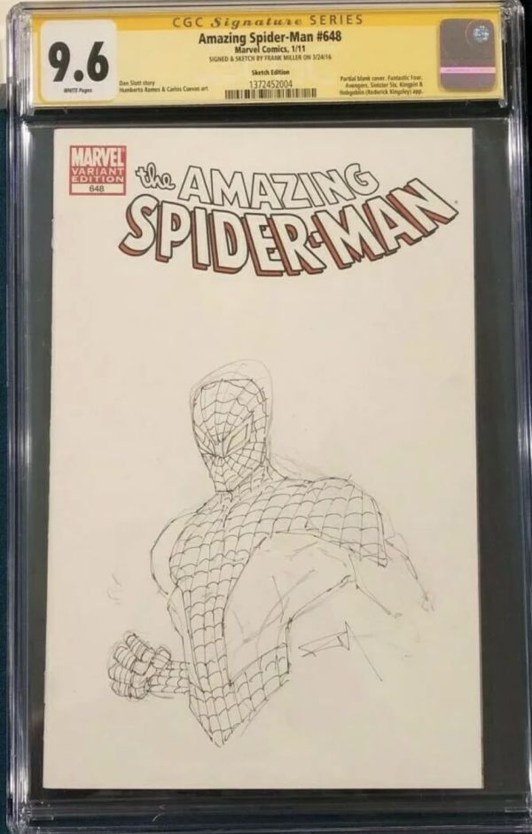 Image for Frank Miller Amazing Spider-Man #648 CGC Signature Series Sketch Cover