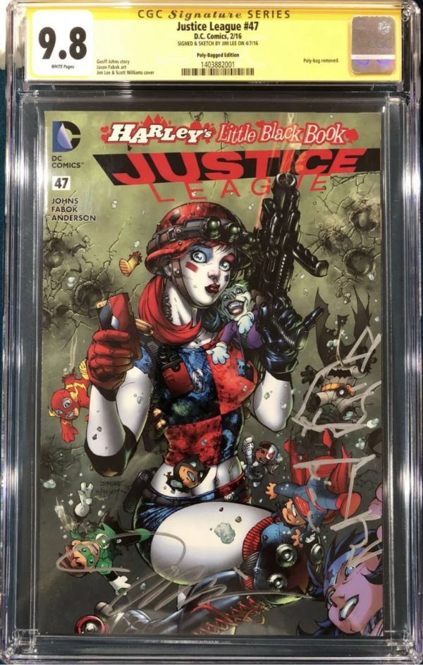 Image for Jim Lee Justice League #47 Harley's Little Black Book CGC 9.8 Signed