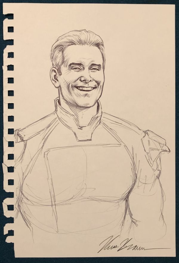 Image for Russ Braun original Homelander Superhero Pencil Sketch