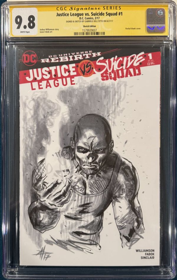 Image for Gabriele Dell’otto El Diablo Justice League vs. Suicide Squad #1 Sketch Cover CGC 9.8