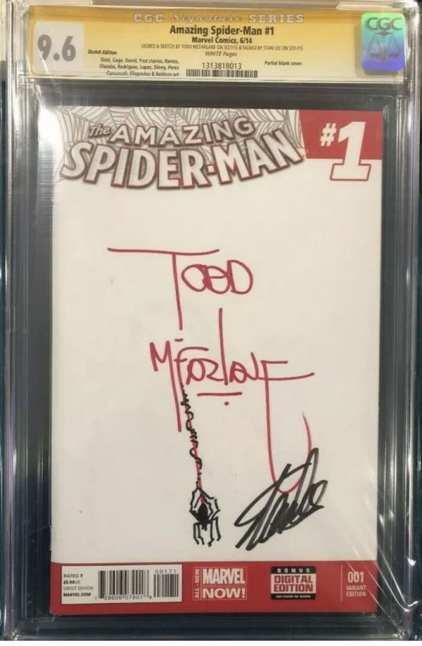 Image for Amazing Spider-Man #1 Sketch and Signed by Todd McFarlane and Stan Lee