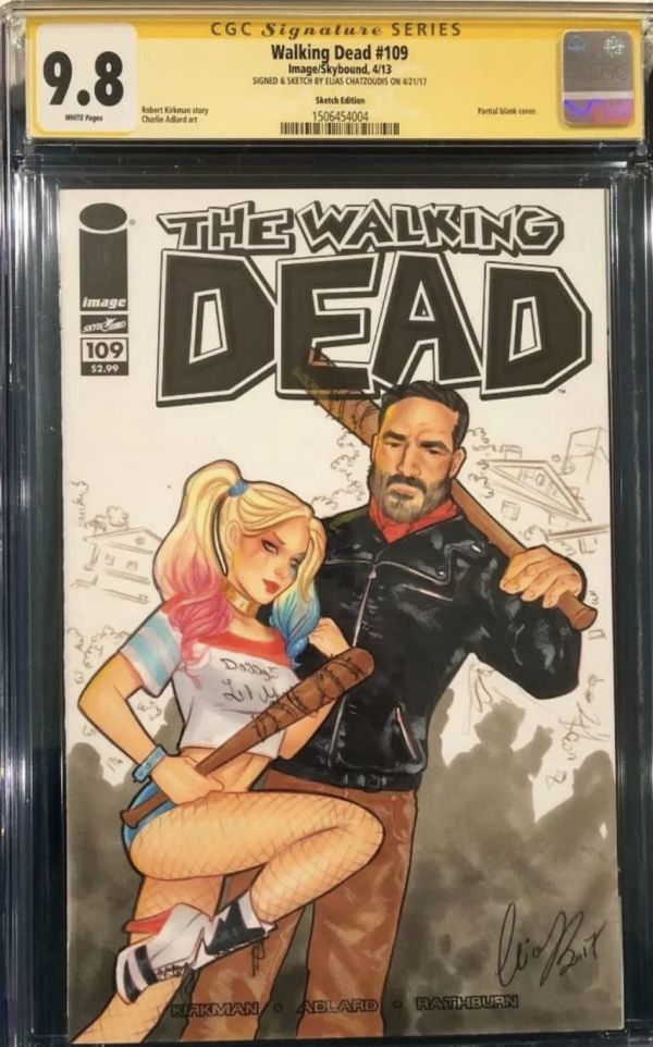 Image for Elias Chatzoudis The Walking Dead #109 CGC SS Sketch Cover