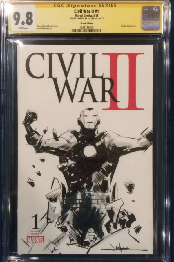 Image for Jae Lee Civil War II #1 CGC Sketch Cover