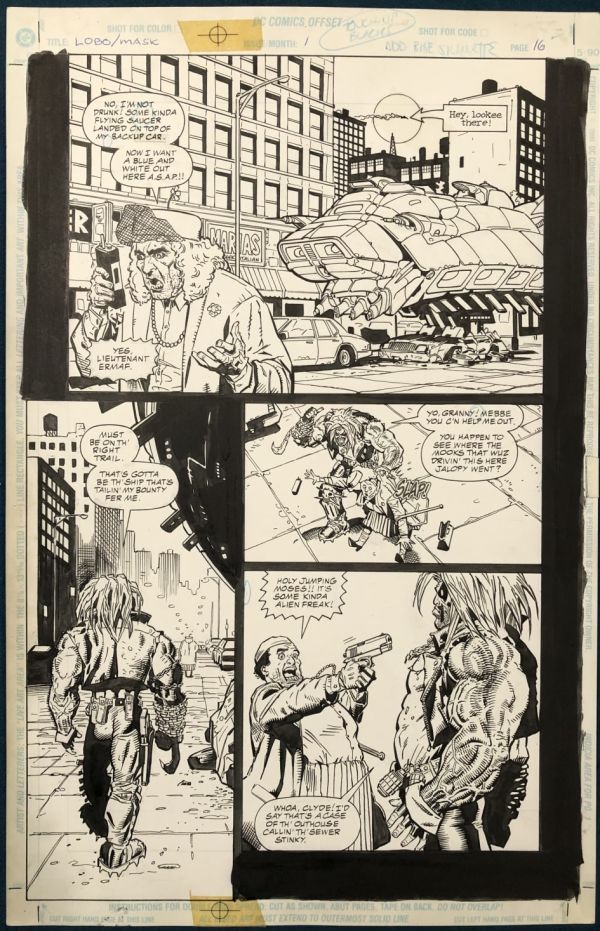 Image for Lobo Mask Doug Mahnke Original Comic Art Page