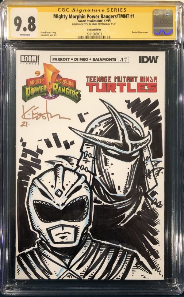 Image for Kevin Eastman sketch Mighty Morphin Power Rangers/Teenage Mutant Ninja Turtles #1 Sketch Cover