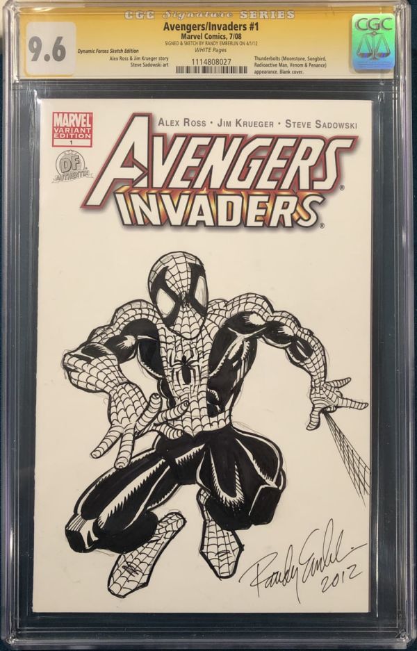 Image for Randy Emberlin Avengers/Invaders #1 Spider-Man Sketch Cover