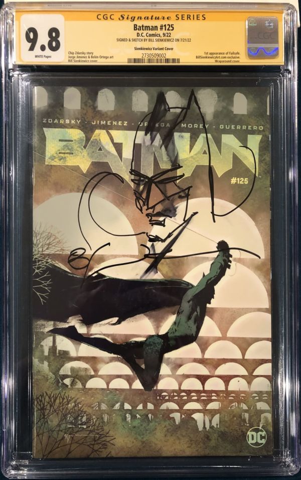 Image for Bill Sienkiewicz Batman #125 CGC 9.8 Signed Sketch