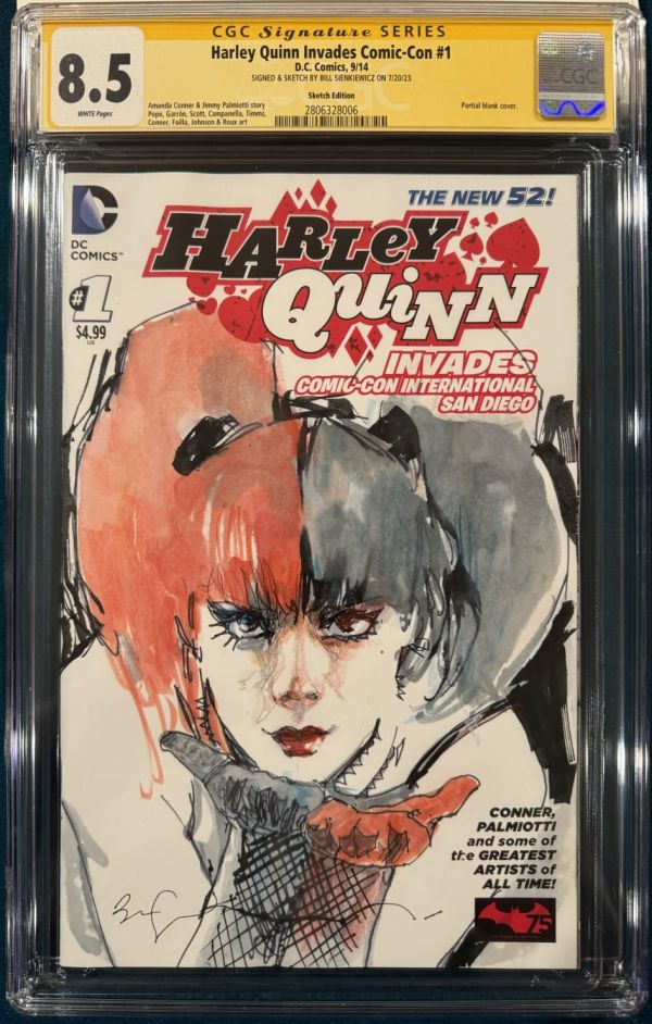 Image for Bill Sienkiewicz sketch Harley Quinn Invades Comic-Con #1 CGC Signature Series