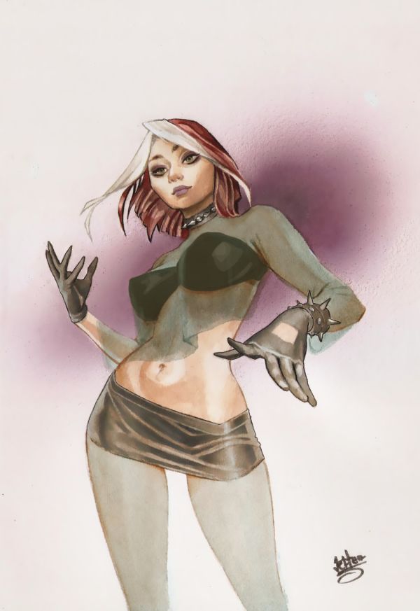 Image for rogue x-men evolution, watercolor artwork by jefter