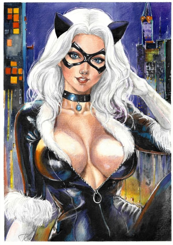 Image for Blackcat city scape by Tetiana Sheludchenko and a bonus print SEE DESCRIPTION!!!