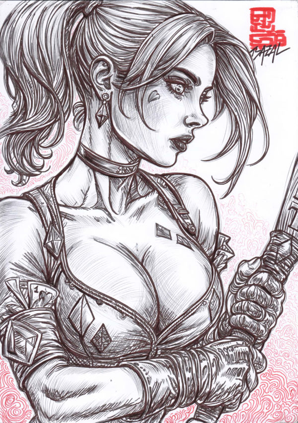 Image for Harley Quinn - SHE STRIKES FIRST / Bazal. 8,3x11,7 in. 