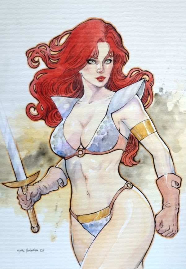 Image for Red Sonja Watercolor Illustration 9x12
