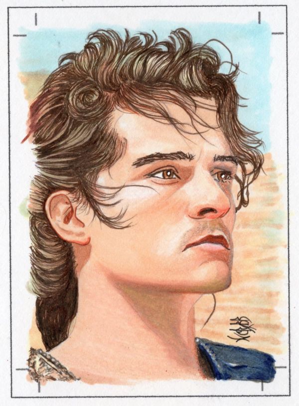 Image for Orlando Bloom from Troy Portrait Sketch Card
