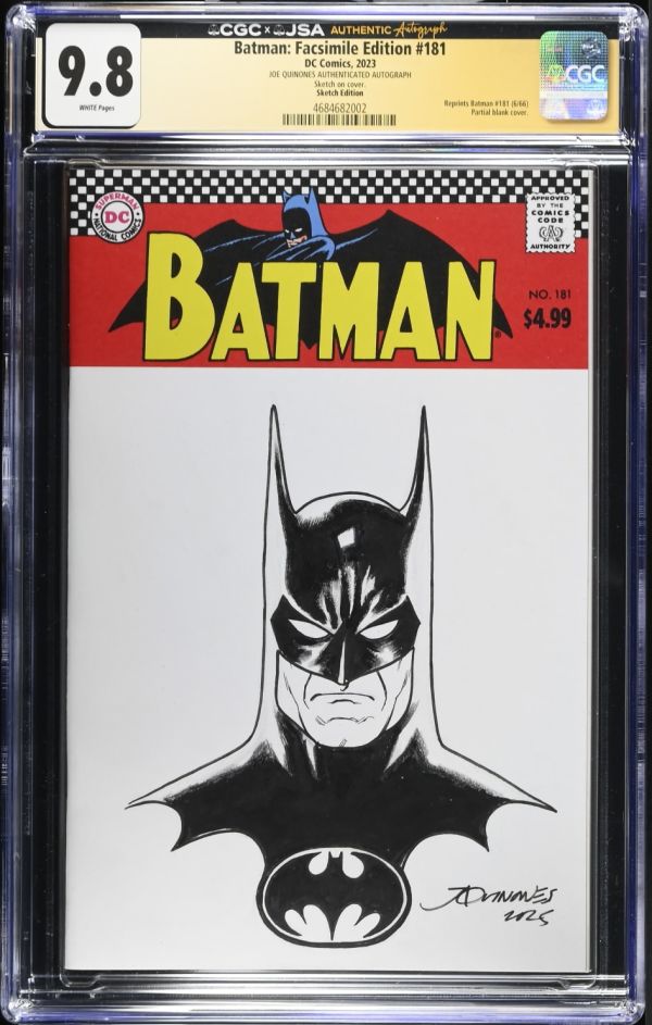 Image for Joe Quinones Batman Head Sketch CGC 9.8 Facsimile Cover