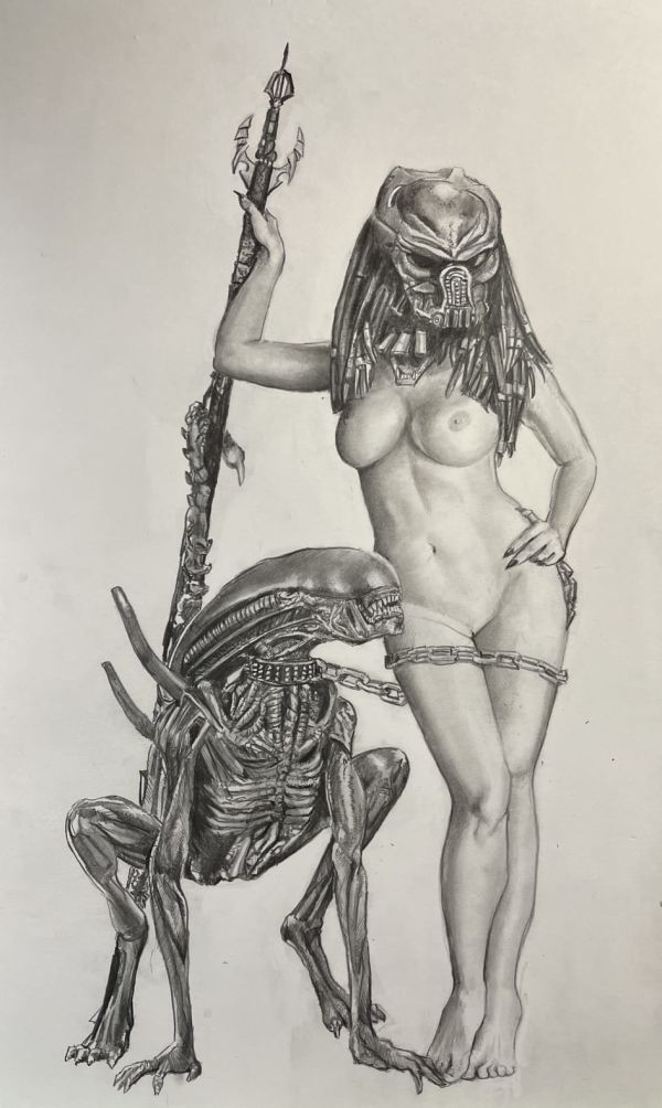 Image for Nude Fem Predator with pet Xenomorph NSFW
