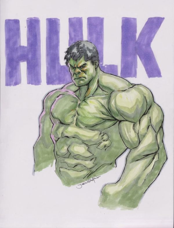 Image for Hulk Pin Up Marker Sketch