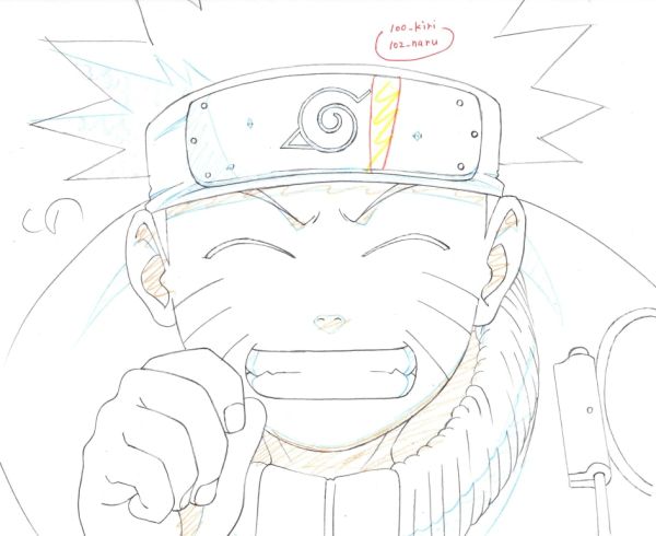 Image for Naruto Animation Production Sketch Genga Cel 18 // Anime Art Douga