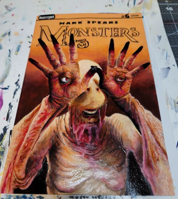 Image for Pale Man oilpainting on Mark Spears blank