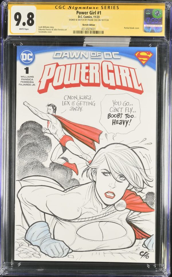 Image for Power Girl #1 CGC 9.8 Sketch Cover by Frank Cho