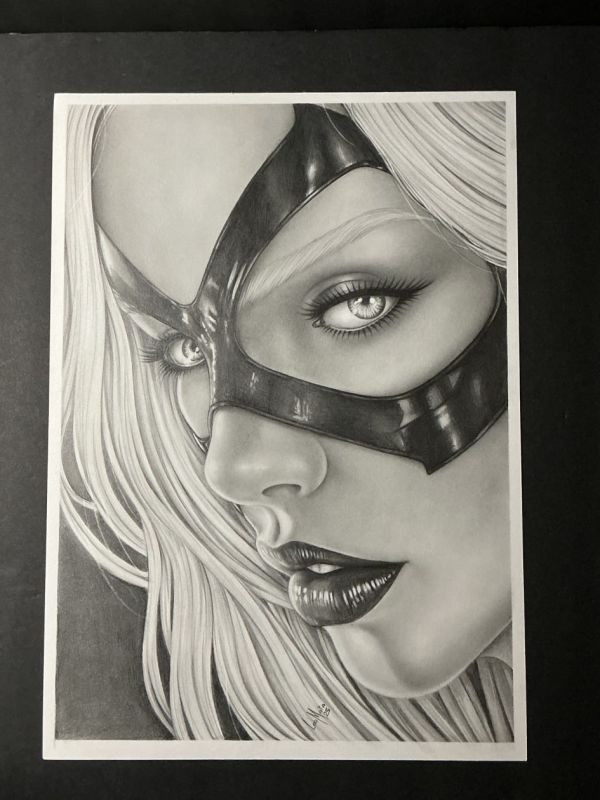 Image for 11x17 Black Cat Graphite Portrait by Leo Maia
