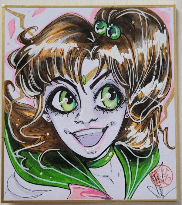 Image for Sailor Jupiter Original Art on Japanese Shikishi 