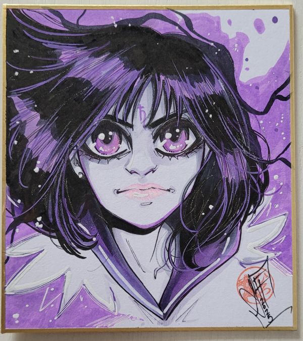 Image for Sailor Saturn Original Art on Japanese Shikishi 