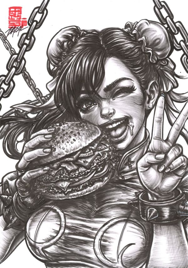 Image for Chun-Li. Street Fighter - KICKING WITH ATTITUDE / Bazal. 11,7x16,5 in. 