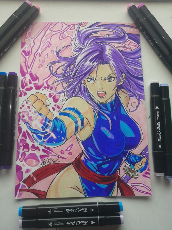 Image for Psylocke original art size 21x29,7 cm A4 by aly Rafael