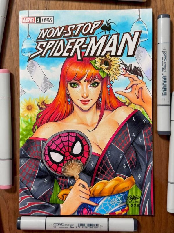 Image for Non-Stop Spider-Man Sketch Cover Of MJ in a Kimono by Eric Chen