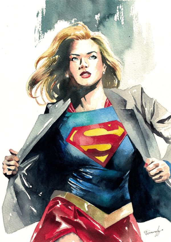 Image for Supergirl Watercolor Illustration