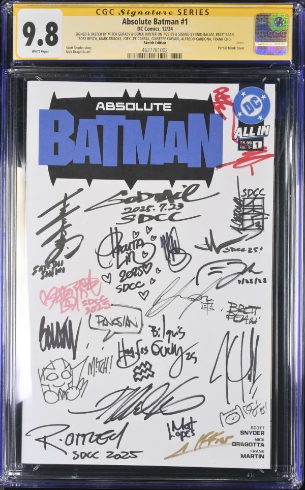 Image for Absolute Batman #1 1st Print Sketch Cover Signed by Various Artists SDCC2025