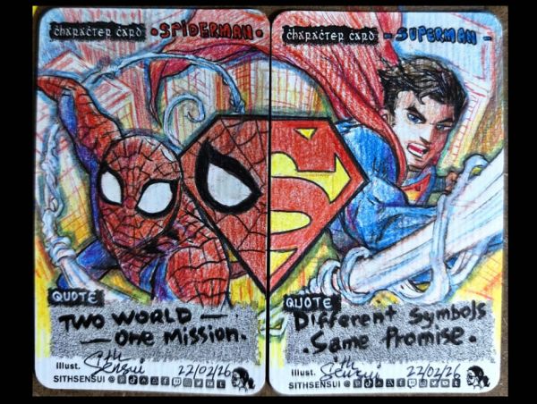 Image for Spider-Man and Superman Combine sketch Cards 
