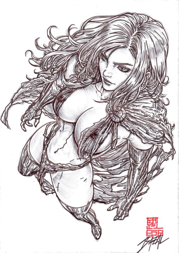 Image for Goblin Queen. Madelyne Pryor -  EVEN HEROES BURN / Bazal. 8,3x11,7 in. 