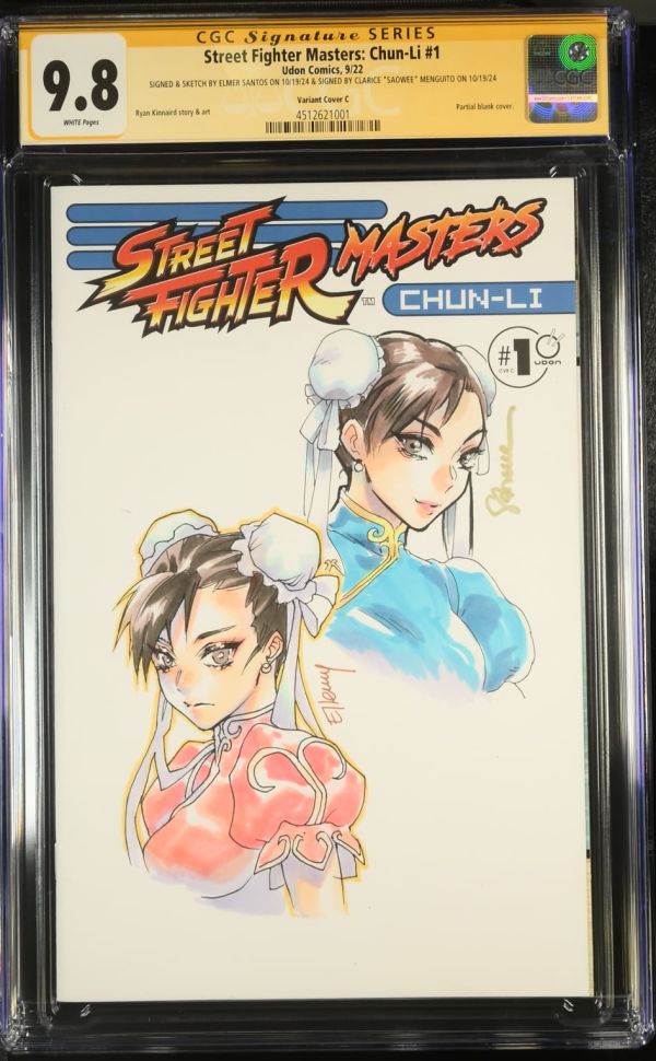 Image for Street Fighter Masters: Chun-Li #1 CGC 9.8 Signed & Sketched by Elmer Santos (Ellery) & Saowee