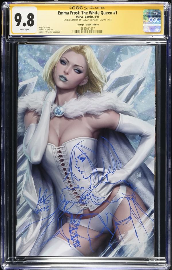 Image for Emma Frost: The White Queen #1 CGC 9.8 Signed & Sketched by Stanley "Artgerm" Lau