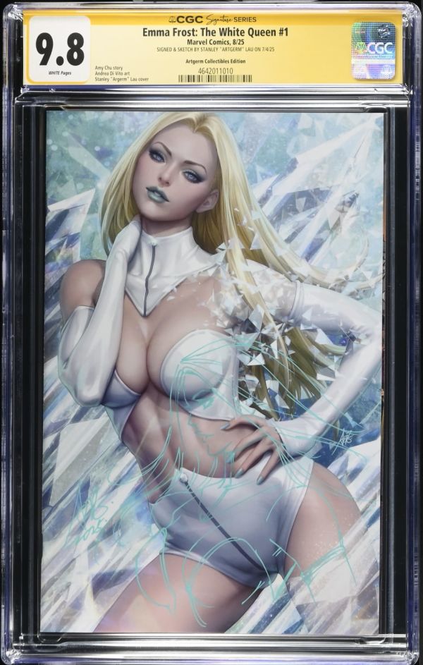 Image for Emma Frost: The White Queen #1 CGC 9.8 Signed & Sketched by Stanley "Artgerm" Lau