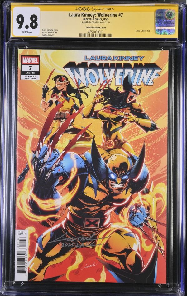 Image for Laura Kinney: Wolverine #7 | Godtail Variant Cover | CGC 9.8 | Signature SeriesSIGNED BY GODTAIL ON 9/27/25Laura Kinney #75Erica Schultz storyGiada Belviso artGodtail cover